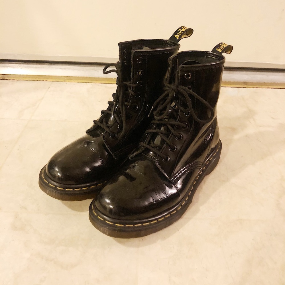 patent black doc martens